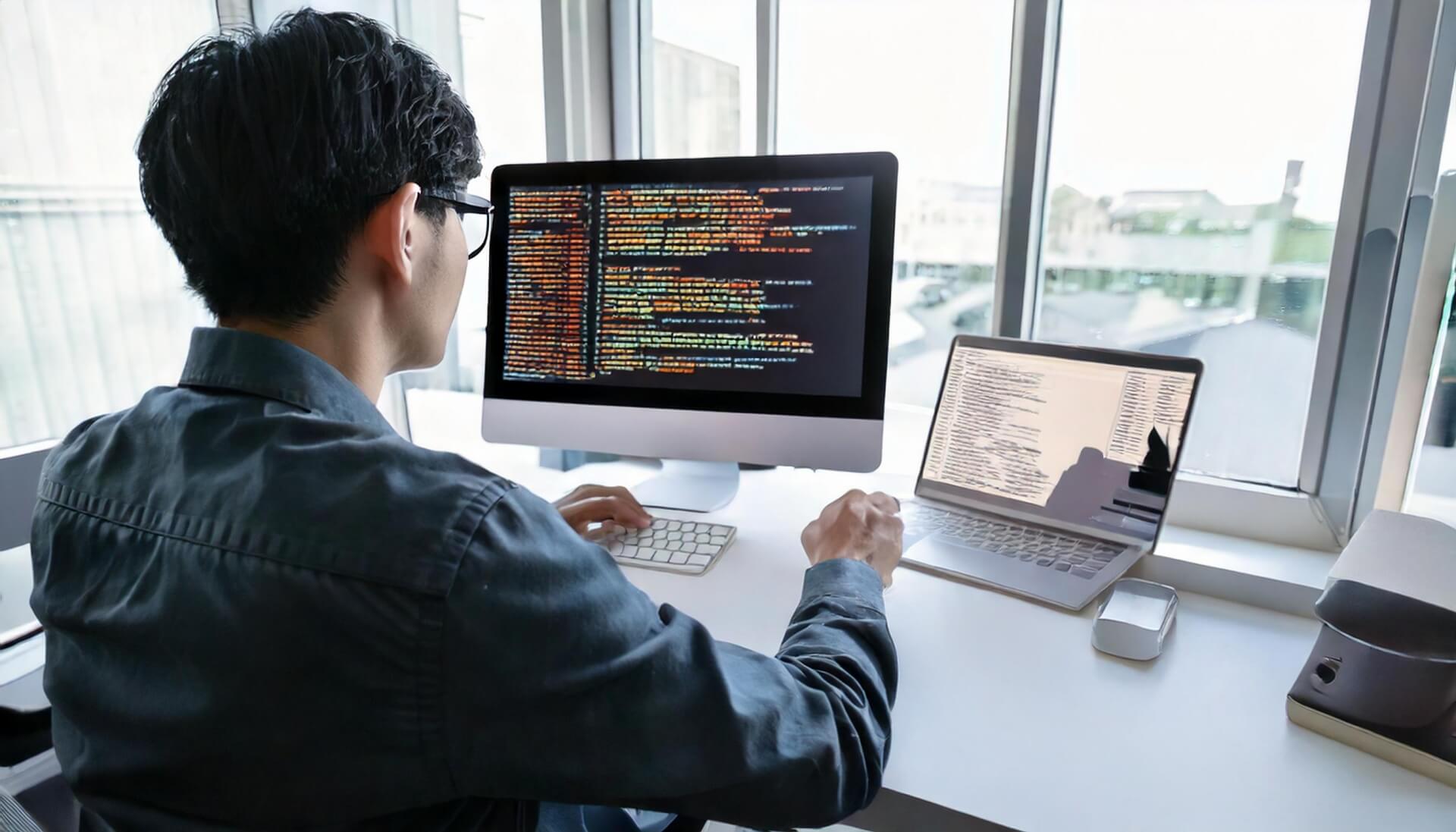 プログラミングに集中するエンジニア